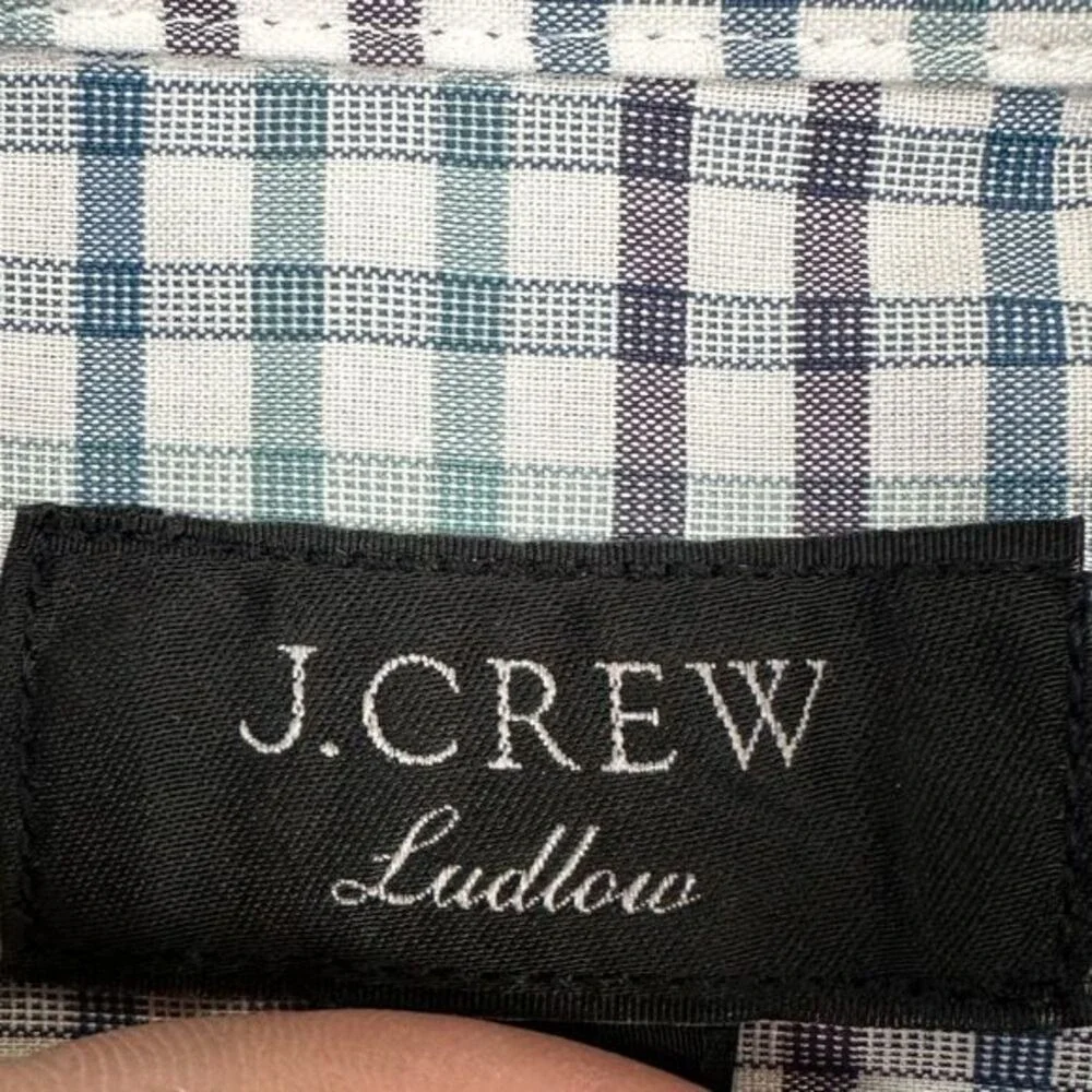 J Crew Ludlow Dress Shirt Mens 16-33 Muli Plaid Button Up Long Sleeve Stretch